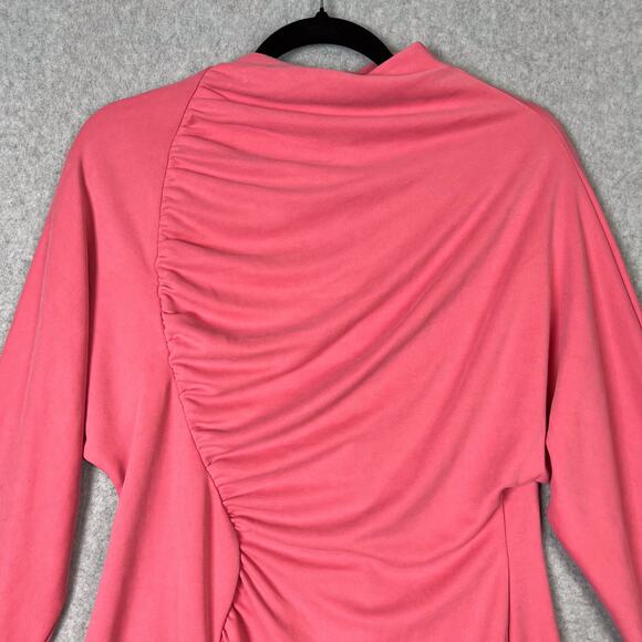 Acler Pink Fulham Draped Long Sleeve Mini Dress Size 10 - Picture 3 of 10
